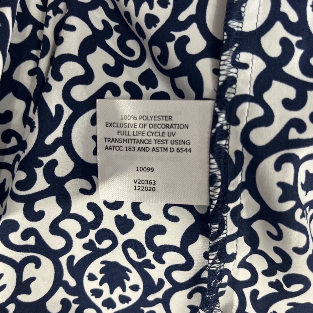 Coolibar - UV Tunic Dress for women in White and Navy Print Size Large - Picture 7 of 7